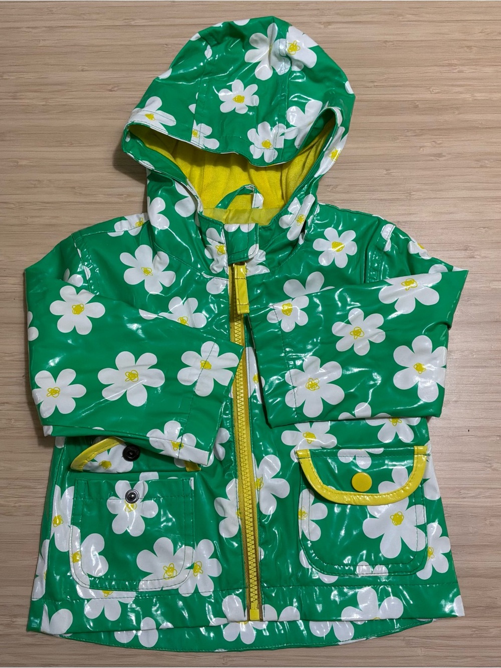 Circo Green Daisy Hooded Raincoat 12mo